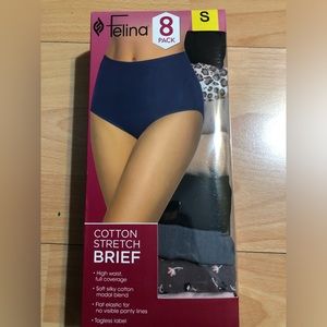 Felina Women's 8 Pack Panties Cotton Stretch Hi Cut Full coverage